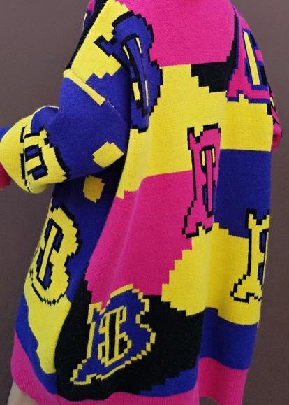 レディース クリスマス イエロー レタープリント ニットセーターワンピース プラスサイズ Oネック ゆったり ヒップスター風 ニットワンピース