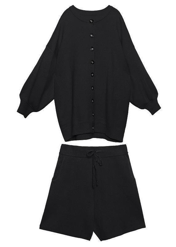 フェミニン系 ファッション 大きいサイズ 細見え ワイドパンツ＋ニットコート オレンジ 2点セット